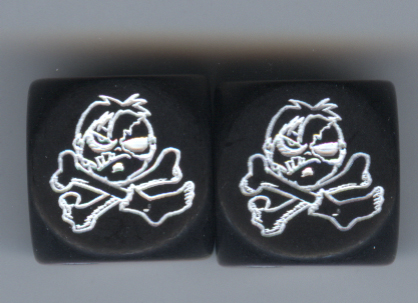 Pair of Zombie Pirate Jolly Roger Dice